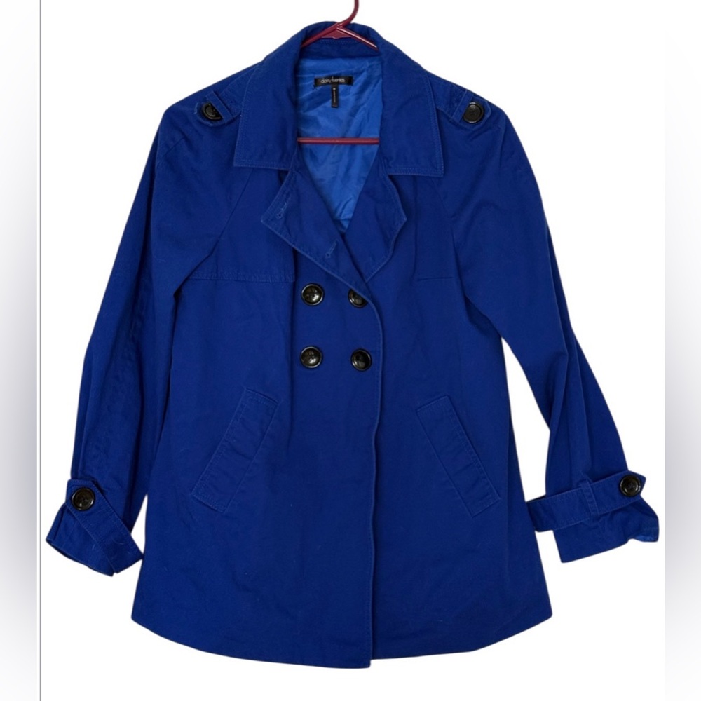 Daisy Fuentes Moda Cobalt Blue  Double Breasted Pea Coat SzM